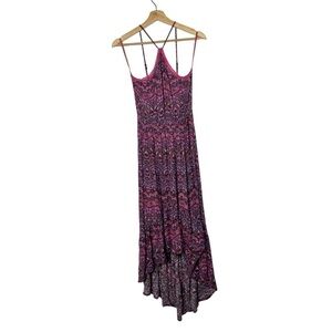 Love, Fire Purple & Pink Halter Midi Dress S